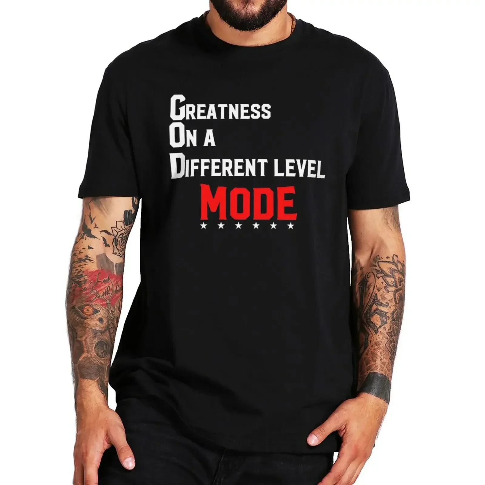 Professional Wrestling 2022 New Men's male 100% Cotton Oversized Homme Camiseta Greatness On A Offerent man Level Mode T Shirt