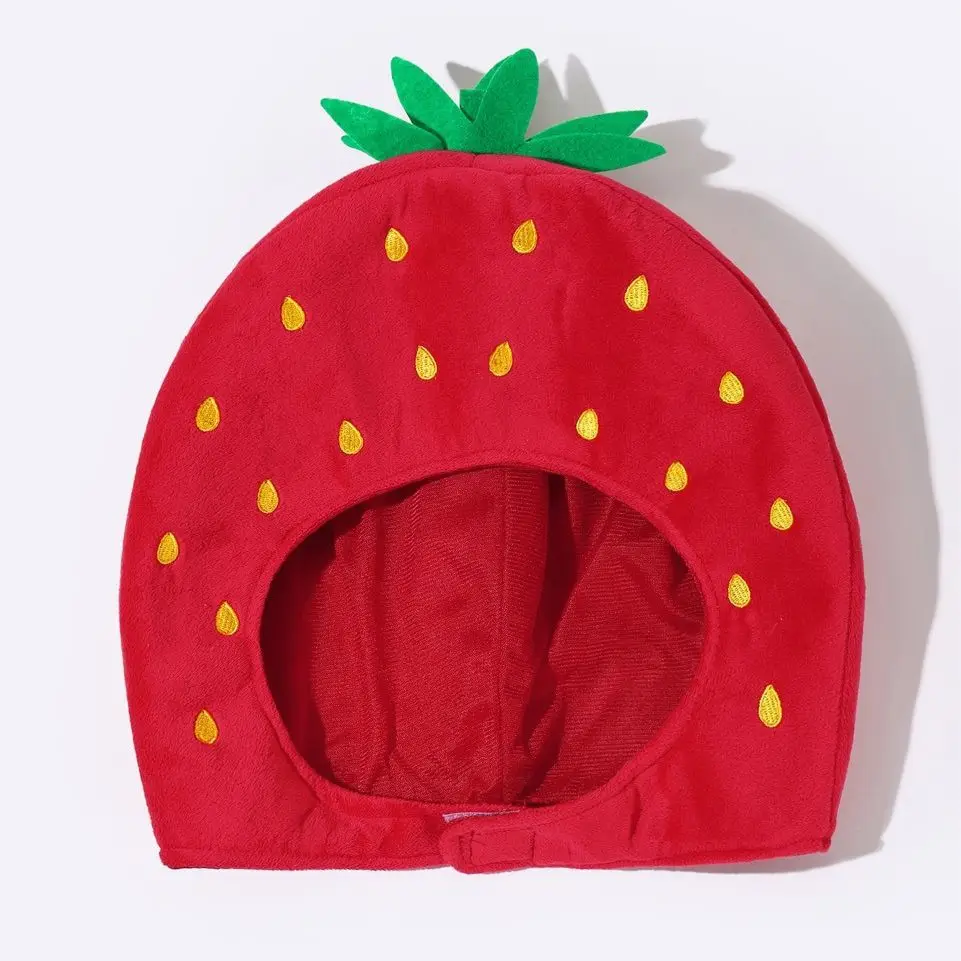 Hat Strawberry Plush Fruit Cap Beanie Adult Party Cosplay Novelty Funny Beanies for Women Halloween