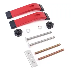 2Pcs Quick Acting T-Track Hold Down Clamp with T Bolts and slider Aluminum Alloy Woodworking Clamps for Routers Drill Presses