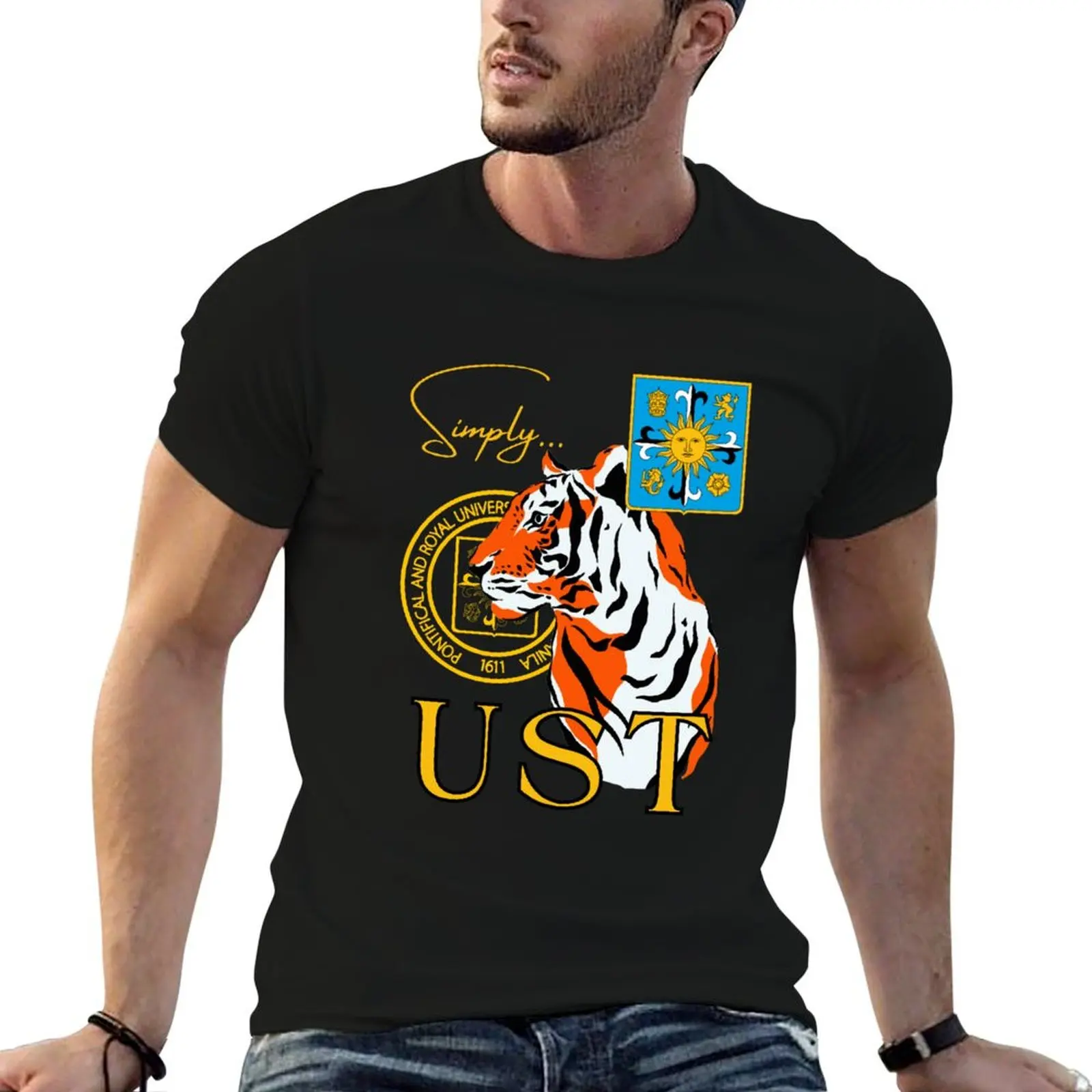 Camiseta Simply UST University of Santo Tomas 1611, camiseta personalizada para hombre, camiseta de algodón de alta calidad
