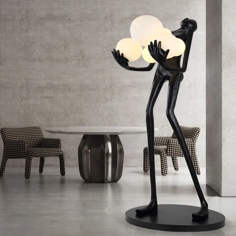 Modern Humanoid Sculpture 3 Color LED Floor Standing Creative Fashion Design Home Decoration Standing Floor Light