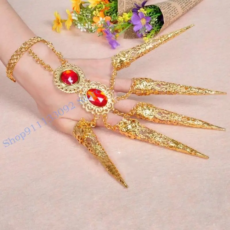 H9ED 1pc femminile da donna danza da ballo danzante indiano thai dito gioielli dorati