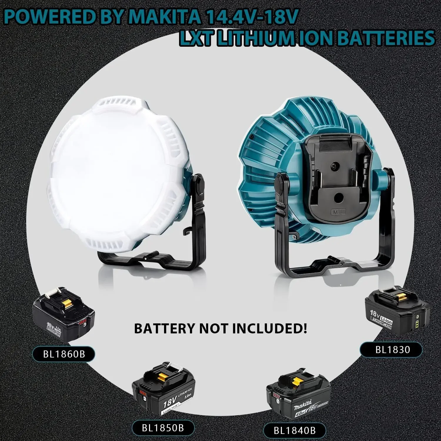 Imagem -02 - Portátil Led Luz de Trabalho para Makita Lanterna de Acampamento Tent Lamp Lanterna com Gancho 18v Li-ion Battery 24w 2400lm