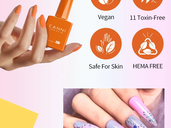 9ml CANNI TPO-FREI HEMA-FREI Sommer-Nagellack-Set 6 Stück Langanhaltender Hochpigmentierter Gel-Lack Abziehbarer UV-LED Multi-Farben-Set – Detail 5