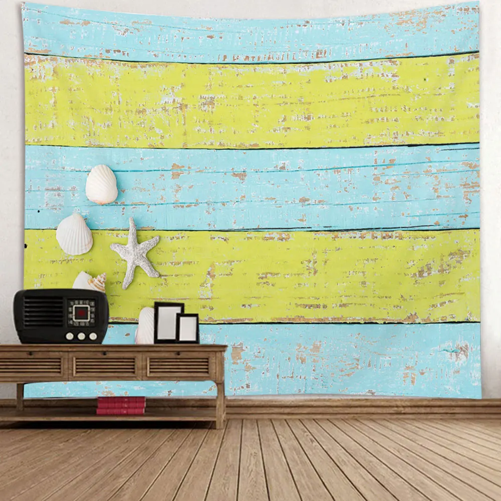 Wooden Board Texture Wall Tapestry Art Tapestries Wall Hanging Curtain Creative Design Bedroom Living Room Dormitory Decoration