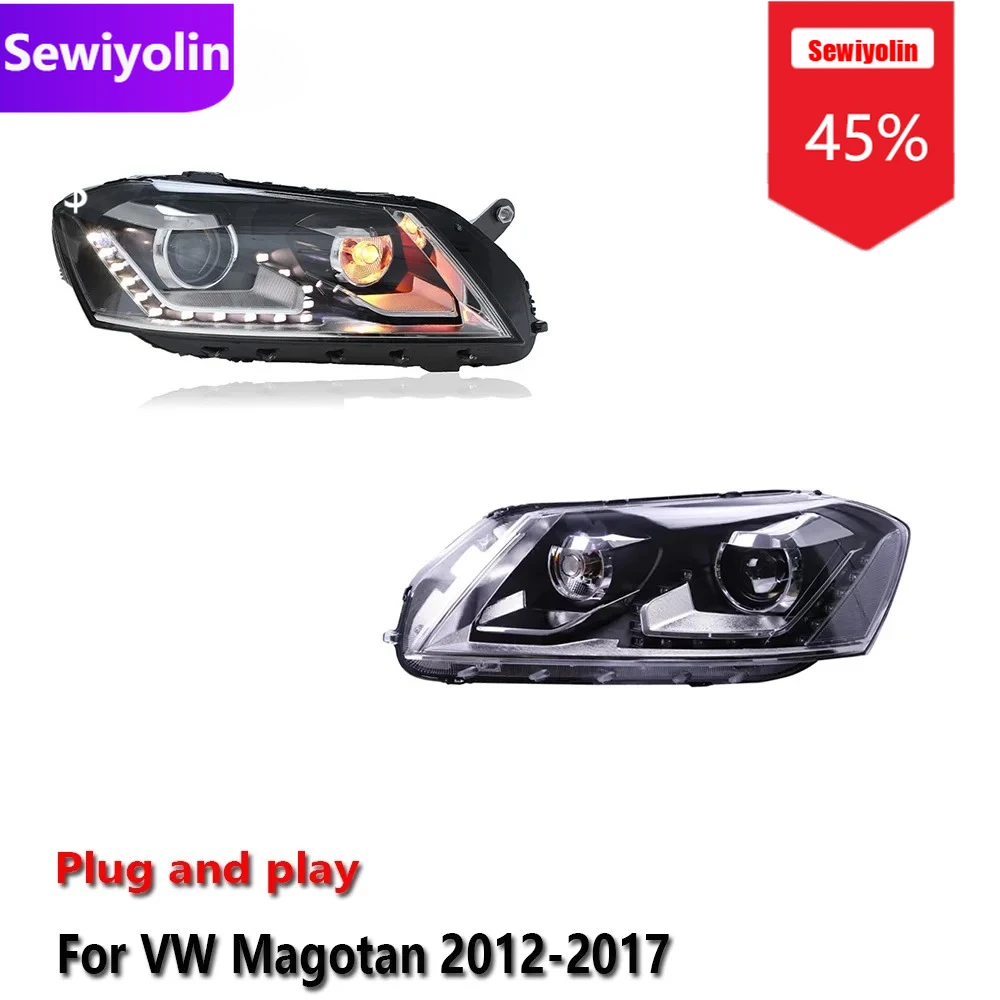 

Автомобильные светодиодные фары DRL в сборе для Volkswagen Magotan 2012-2017 противотуманные DRL тормозные указатели поворота Plug and Play