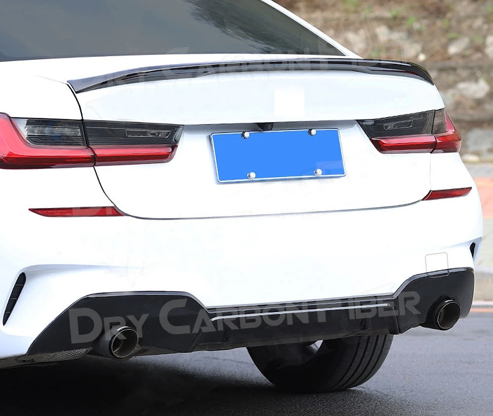 

Черный задний диффузор из АБС-пластика для BMW 3 серии G20 G28 M Sport 2019 2020, аксессуары для защиты заднего бампера автомобиля
