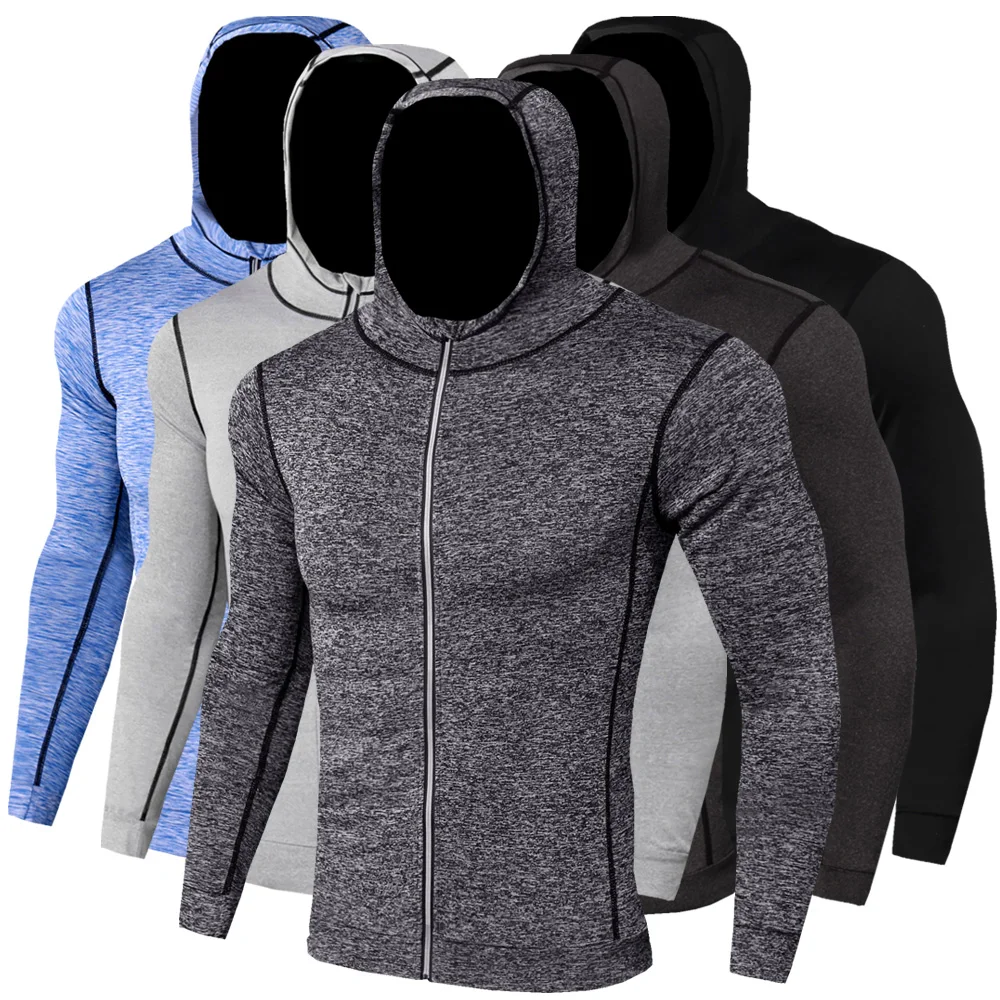 Men‘s Bodybuilding Workout Jacket Hoodies Running Joggers Sweatshirt Slim Fit Exercise Training Fitness Gym Sport Hooded Jackets