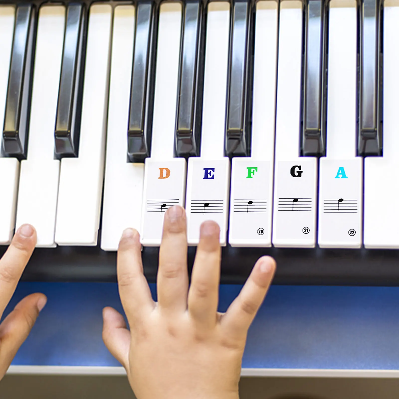 

Piano Keyboard Sticker Nano Glue Free Decal Score Recognition Practice Aid Accessories for Beginners Memorize Keys Clear Staff
