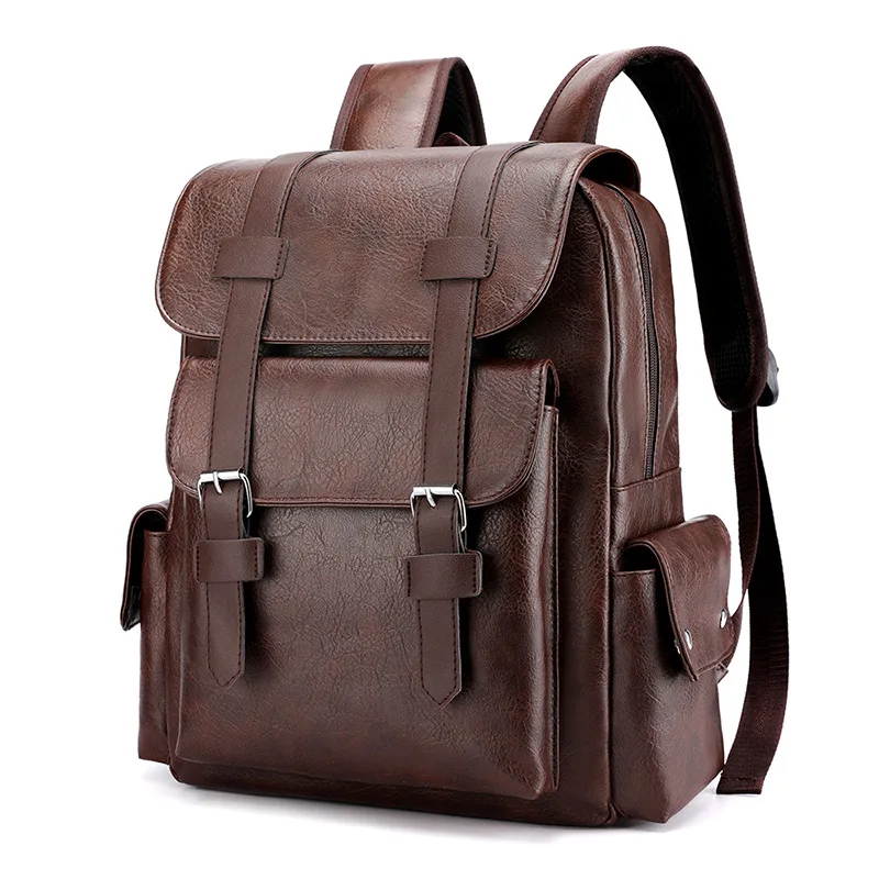 Fashion Large-capacity Soft Pu Leather Designer Men\'s Backpacks Casual Women\'s Student Schoolbags Computer Backpacks 가방 mochilas