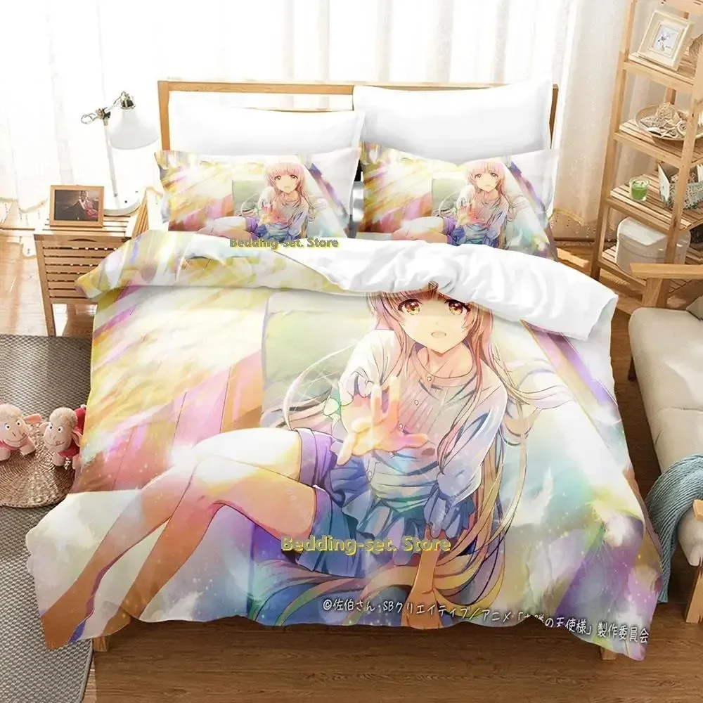 

New The Angel Next Door Spoils Me Rotten Bedding Set Cartoon Anime three-piece set Adult Kid Bedroom Duvetcover Sets 3D Kawaii