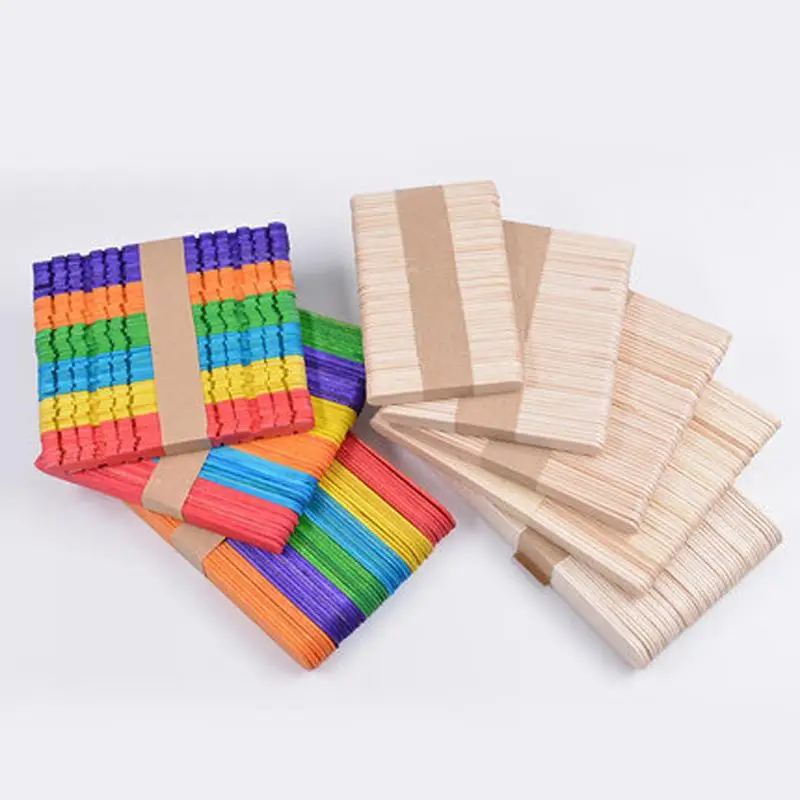 50pcs Popsicle Stick Ice Cube Maker Cream Tools Model Special-Purpose Wooden Craft Stick Lollipop Mold Accessories