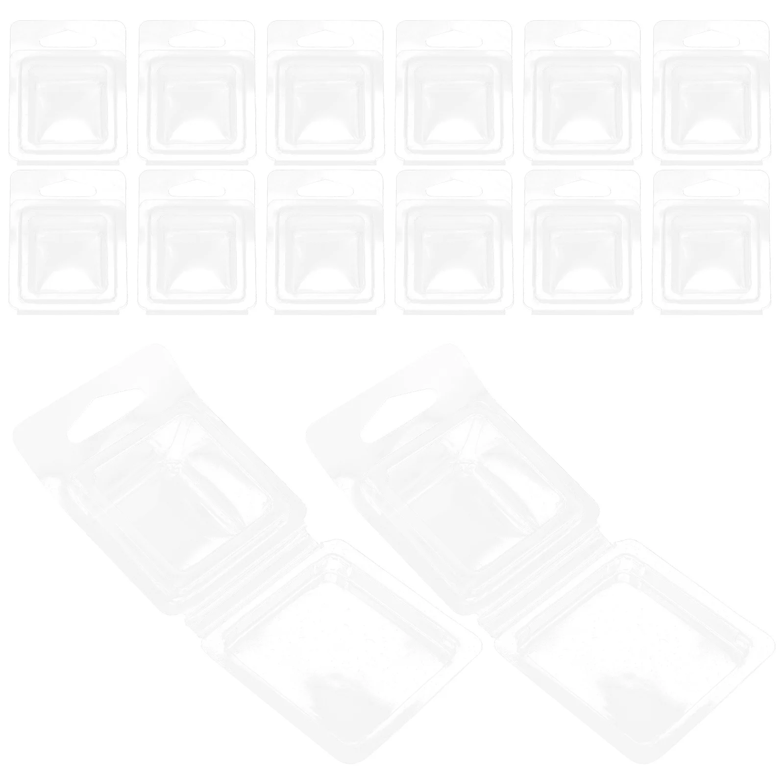 

100Pcs Multi-Function Wax Melt Molds Clear Plastic Clamshell Boxes for Soap DIY Crafts Convenient Sealing Design