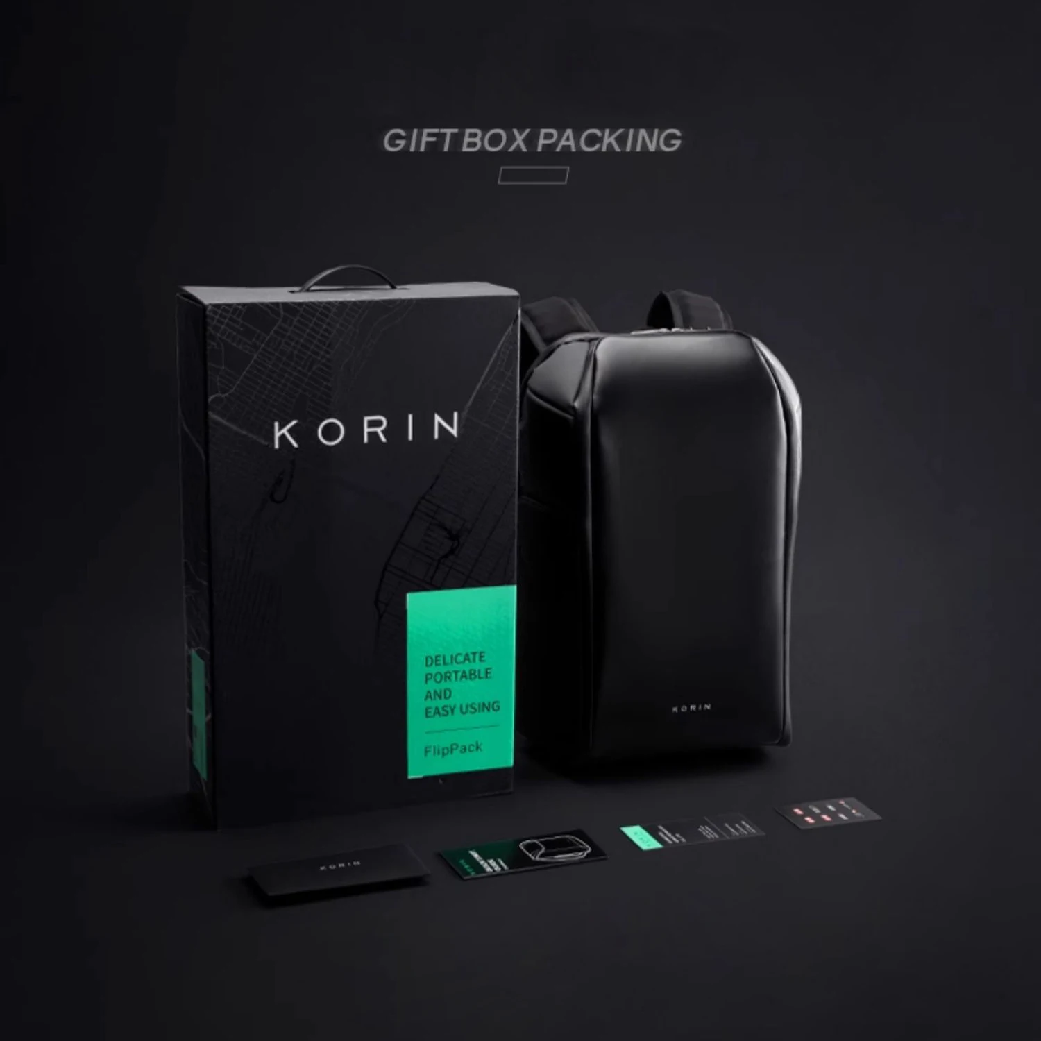 Korin FlipPack +Gift Box 180°  Open Foldable Backpack Men Women Urban Anti-theft Backpack Laptop 16 inch Waterproof School Bags