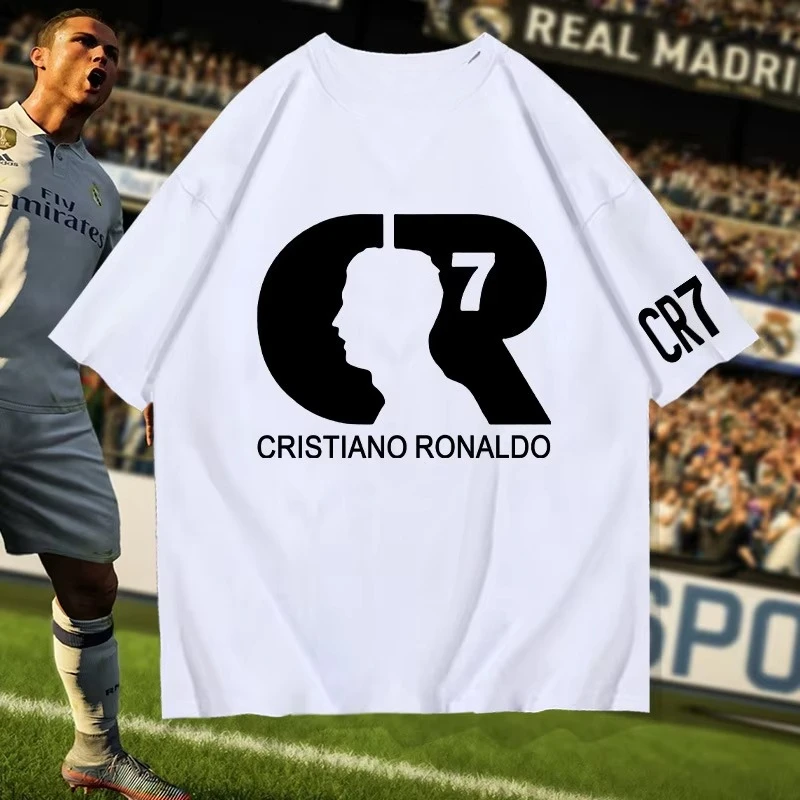 

2025 Cristiano Ronaldo Summer T-shirt, Pure Cotton Short-sleeved, Ronaldo Football Fan, Ronaldo CR7 Jersey, Parent-child Outfit