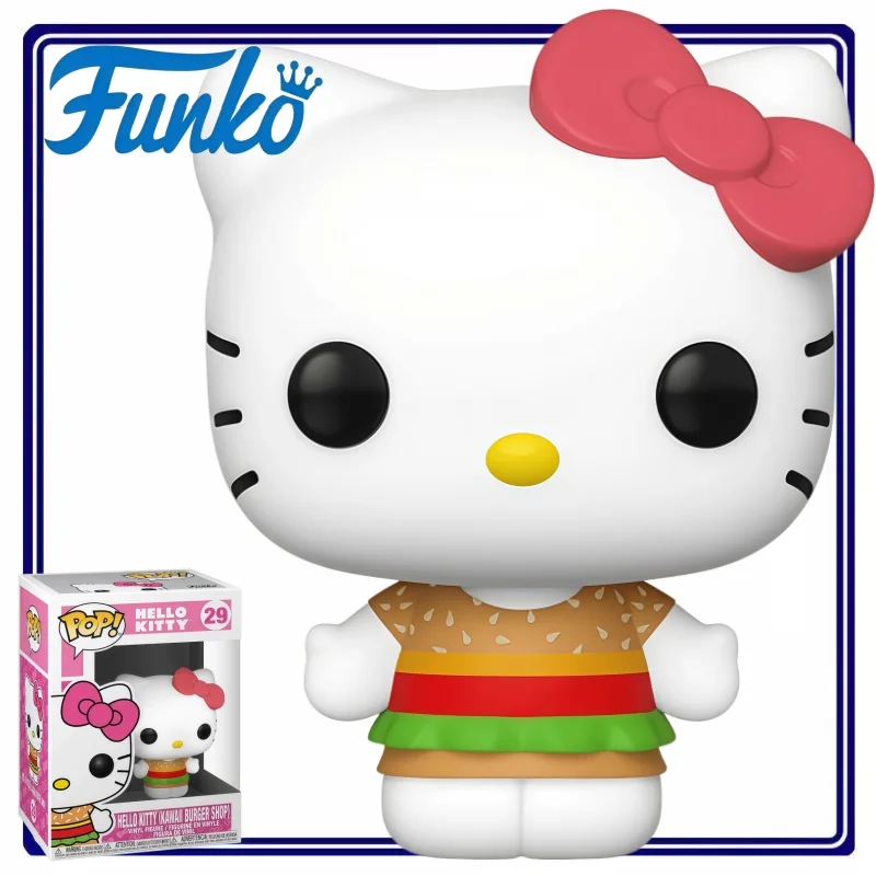 Figura Coleccionable de Vinilo Funko Pop Hello Kitty Burger Shop Sanrio, Juguete Oficial con Licencia, Adorno de Escritorio, Decoración del Hogar, Regalo para Fans