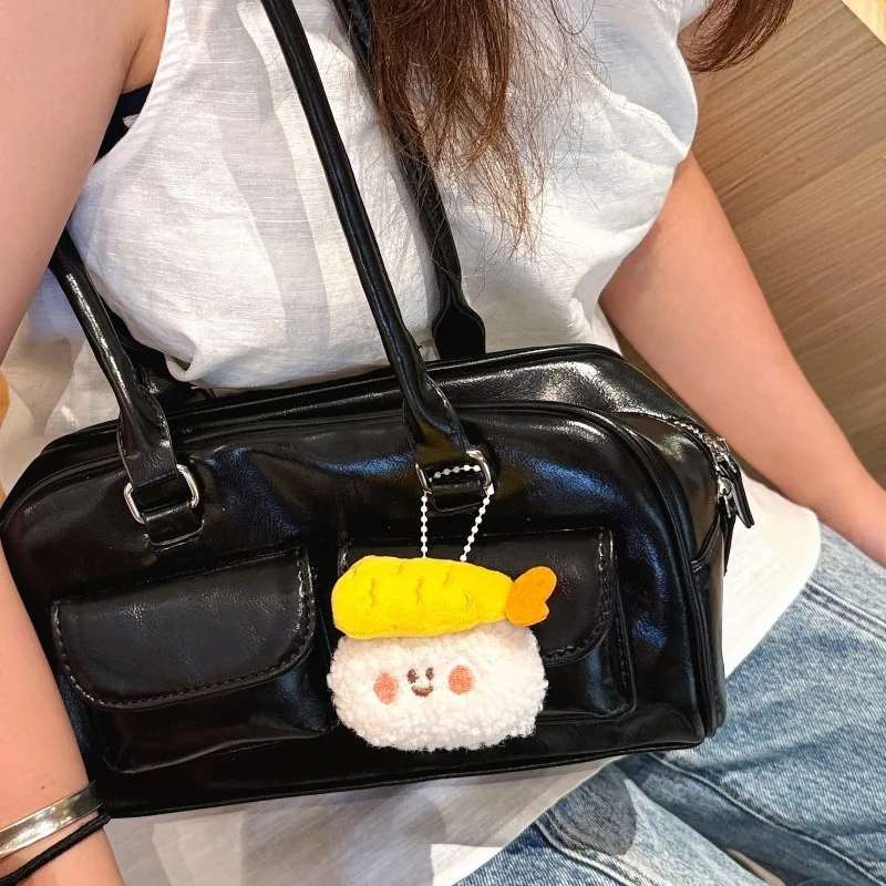 Kawaii Food Dolls Plush Pendant Simulation Sushi & Pizza Food Play Keychain Pendant Girls Couple Backpack Decorative Pendant