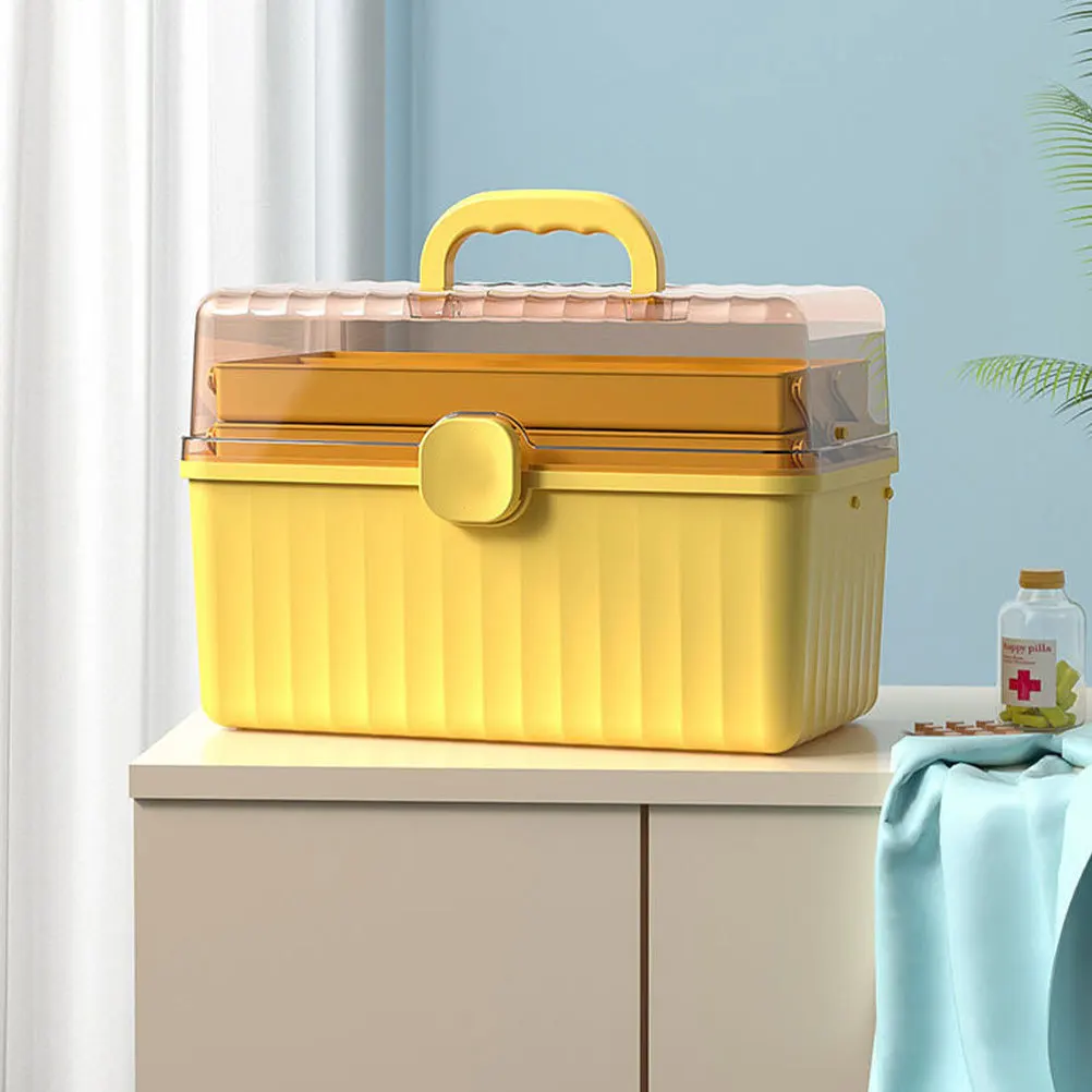 Large Capacity New Test Paper First Aid Medicine Storage Box Portable Organizer Family Emergency Case with Handle