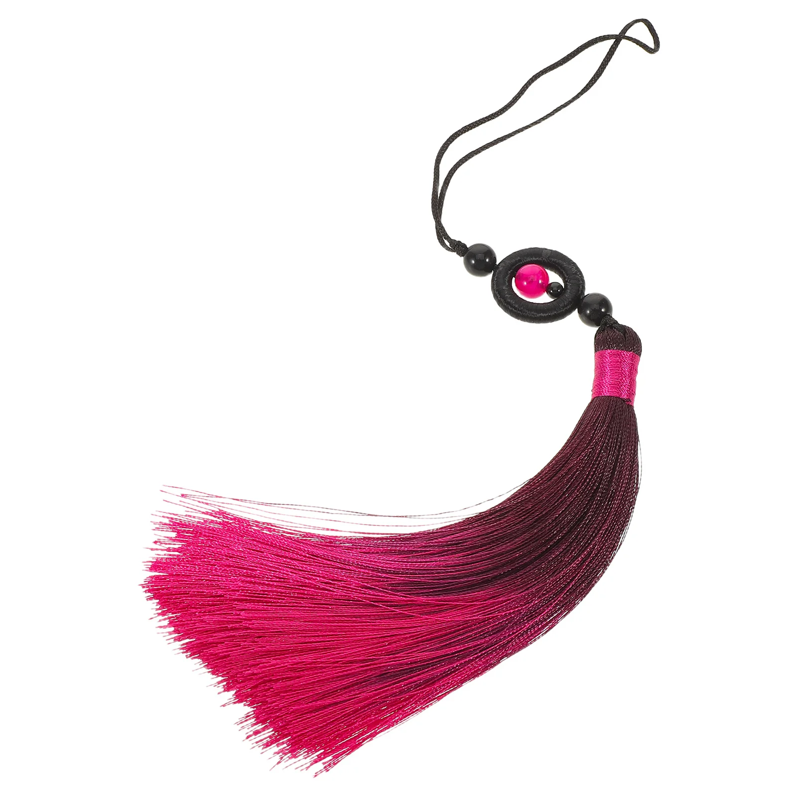 Chinesische Glück Quaste Tai Chi Spike Elegante Rote Chinoiserie Kampfkunst Anhänger Handheld Fan Hängen Ornament Neue Jahr