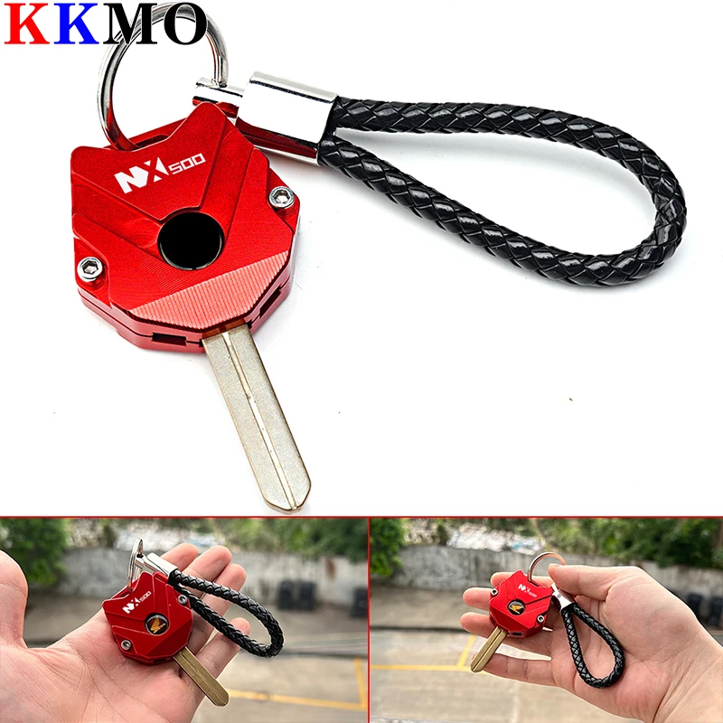 오토바이 CNC 키 커버 케이스, 쉘 및 자수 배지 키링, 혼다 NX500 NX 500 nx500 2023-2025, NX500 액세서리