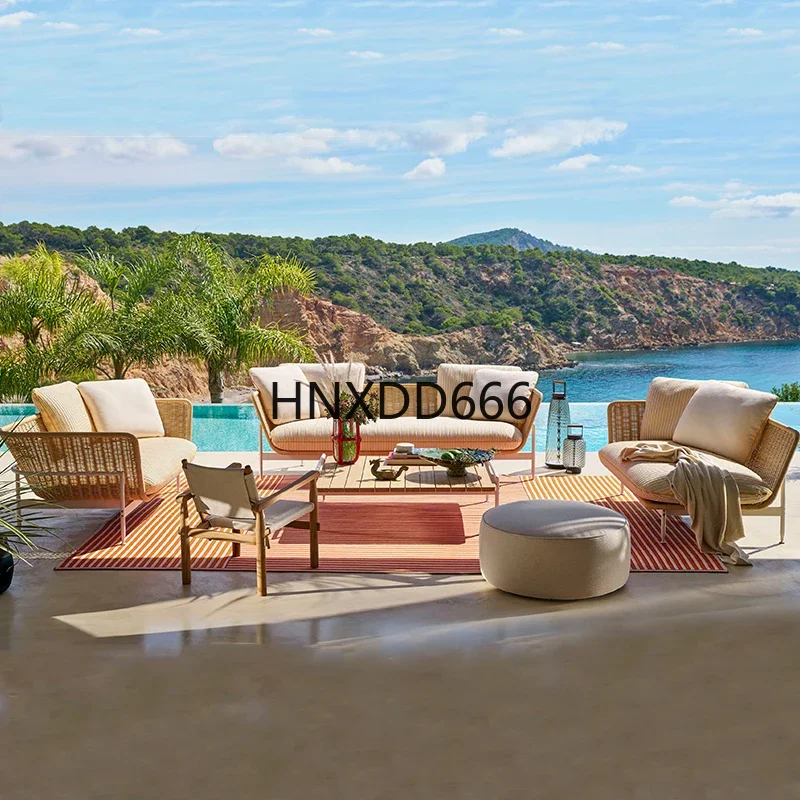 Outdoor rattan sofa court waterproof sunscreen furniture