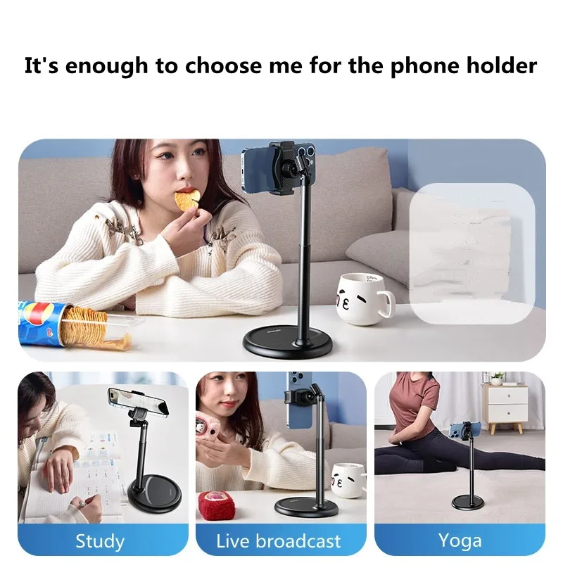 Eary Cell Phone Holder Stand for Recording Filming Height Adjustable Bracket For Desk Fit for iPhone Samsung 4-7" Inch Devices