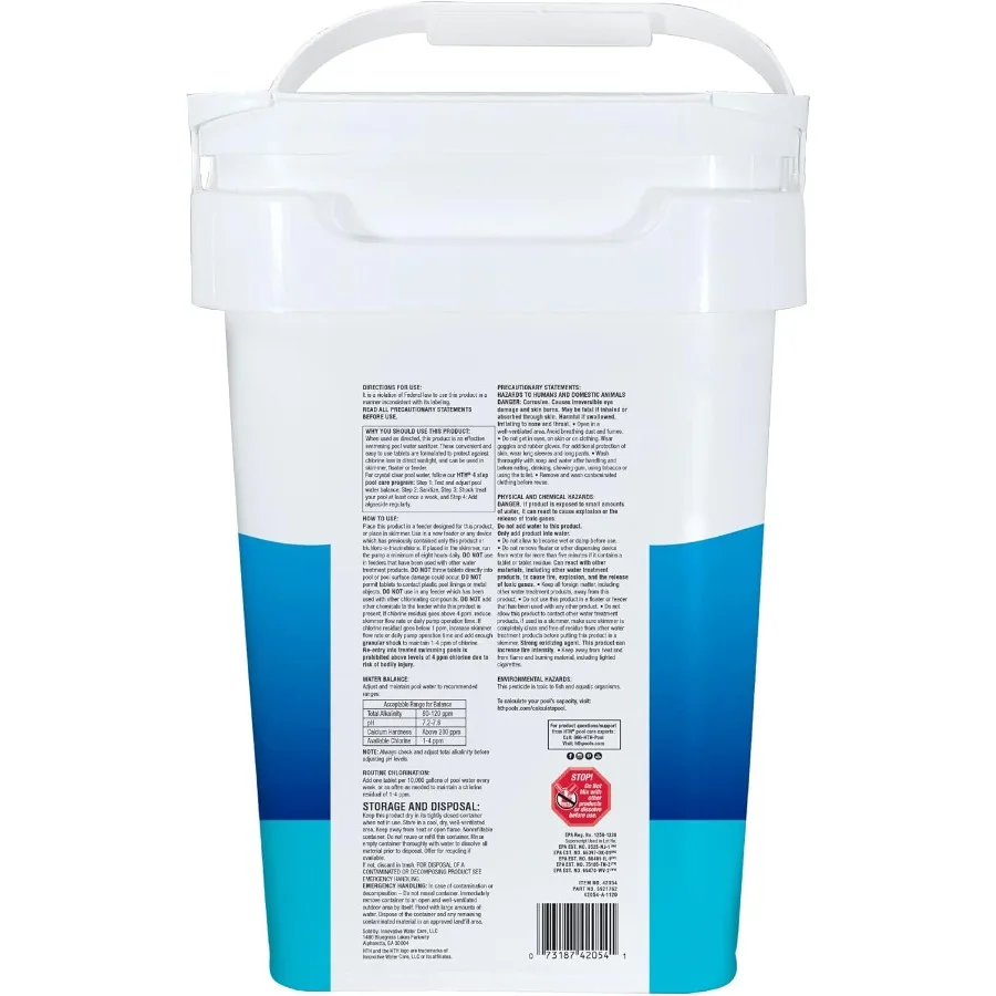 42054 Soins de piscine Super 3 comprimés de chlorinage 15 lb pour une désinfection efficace de l'eau dans les caca résidentielles et commerciales