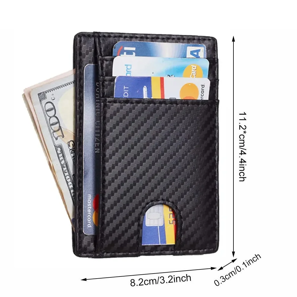 Credit Card Holder Business RFID Wallet for Women Bank ID Card Holder Slim Money Case Men PU Leather Protects Case Coin Purse