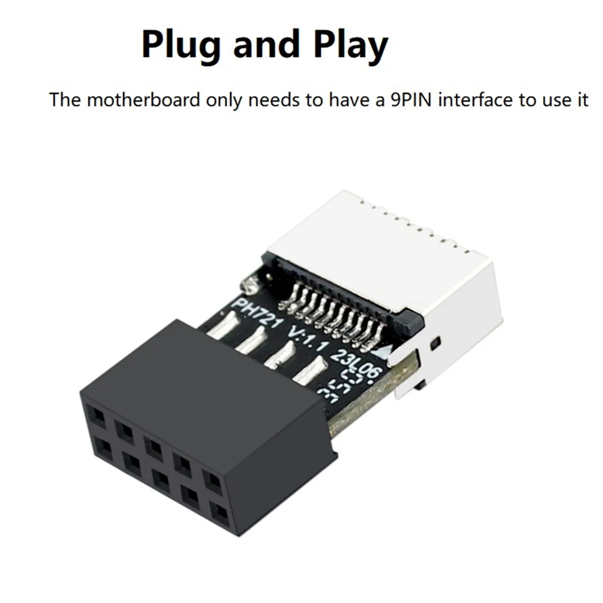 Moederbord USB2.0 9Pin naar TYPE-E Vrouwelijke Adapter Chassis TYPE-C Socket 9-Pin USB 2.0 Extender Kaart