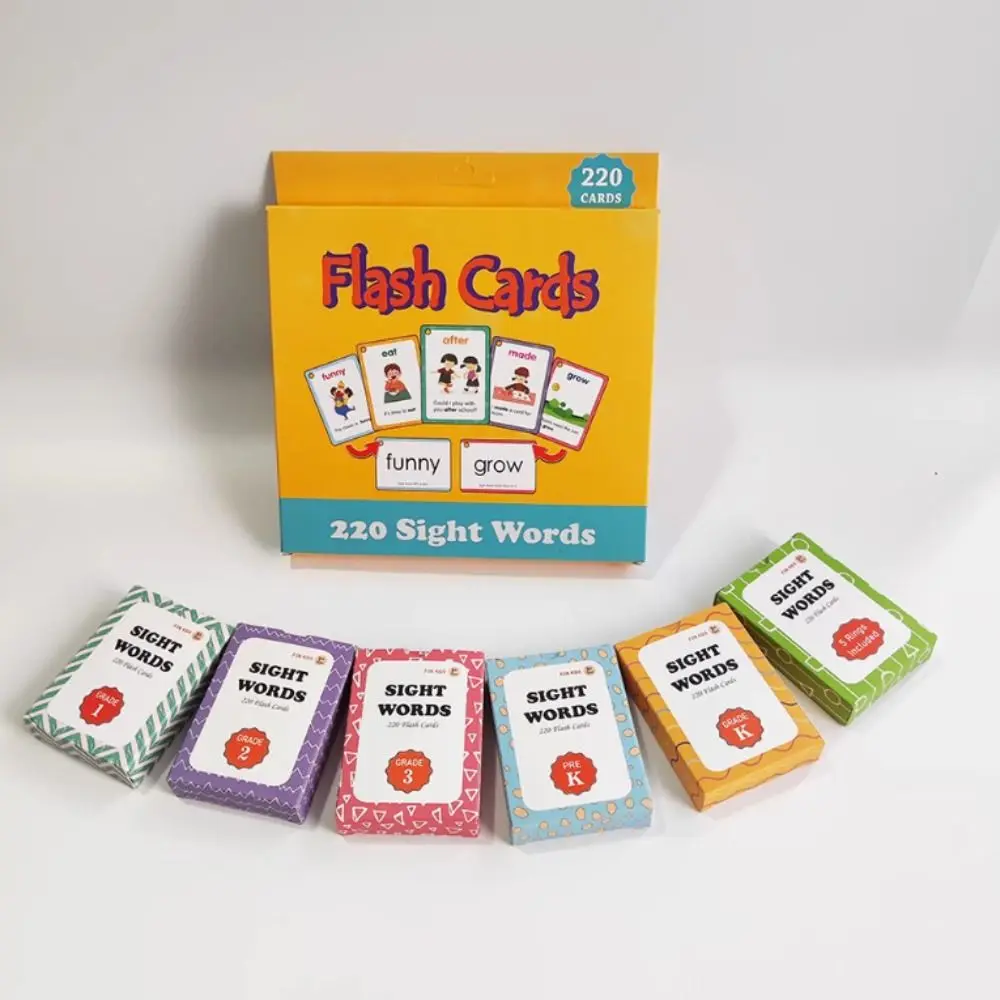 紙製のサイトワードフラッシュカード 単語認識カード モンテッソーリカード サイトワードゲーム 耐久性のある絶妙な早期ベビーフラッシュカード