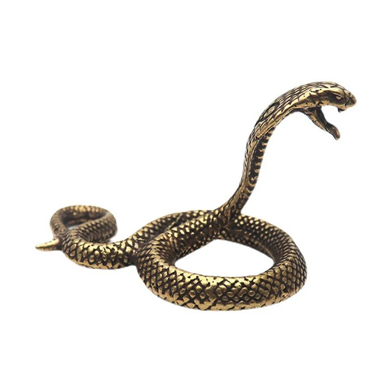 Copper Brass Mini Snake Antique Bronze Decor Figurines For Interior Decoration Desktop Ornament Pure Copper Miniatures Statue