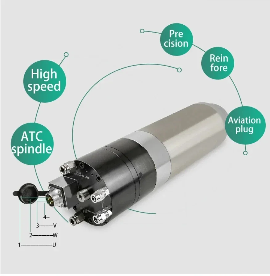 7.5KW 11KW BT40 ATC แกน CNC อัตโนมัติเครื่องมือเปลี่ยนแกนนิวเมติก Water Cooling 380V 12000RPM สําหรับแกะสลักโลหะ