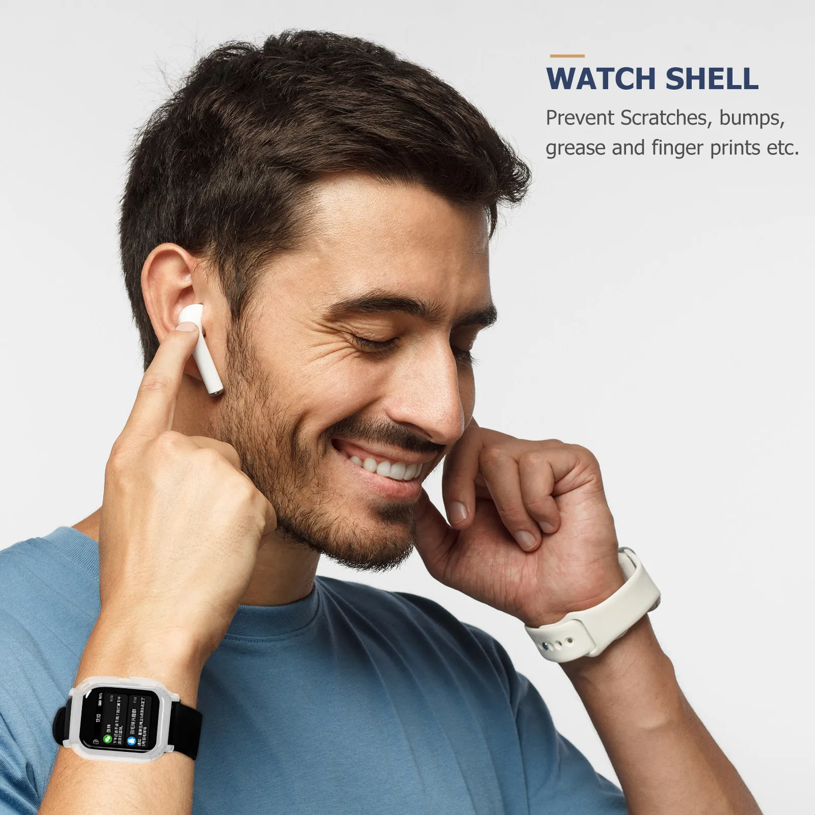 

2Pcs Flexible Washable Tpu Watch Screen Protector Case Transparent Protective Cover Easy on Off No Band Removal Required