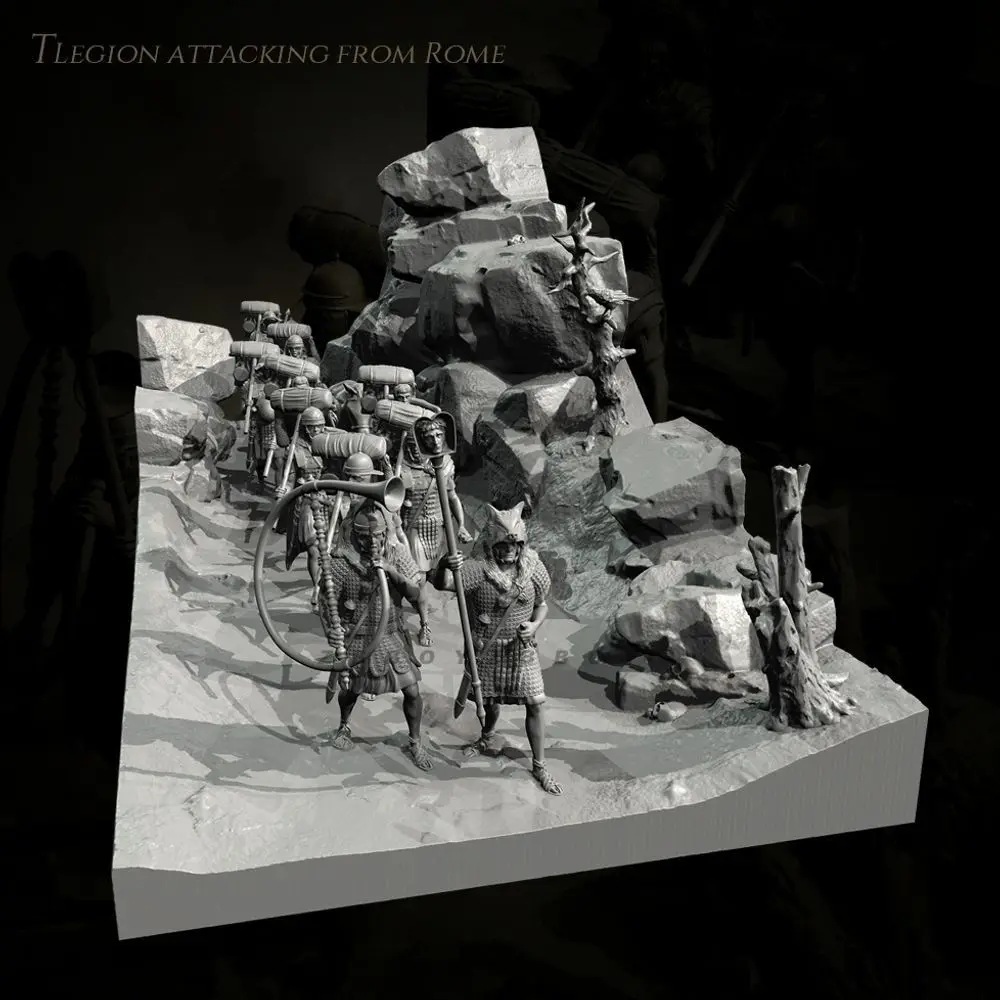 38mm 50mm The Roman Army Marches Resin Model White Model Self-assembly DIY Coloring Figurines Miniatures