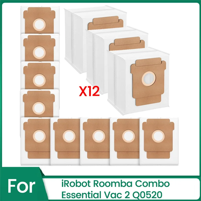 A13I-Dust Bags Forirobot Roomba Essential Vac 2 Q0520 Vacuum Cleaner Parts Replacement Non-Woven Dust Bag Garbage Bag 12PCS