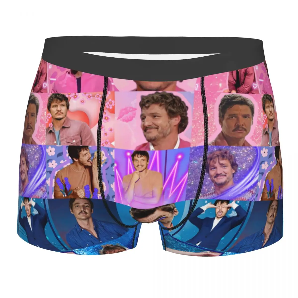 Sexy Male Cool Pedro Pascal Bisexual Pride Flag Underwear Boxer Briefs Men Breathable Shorts Panties Underpants