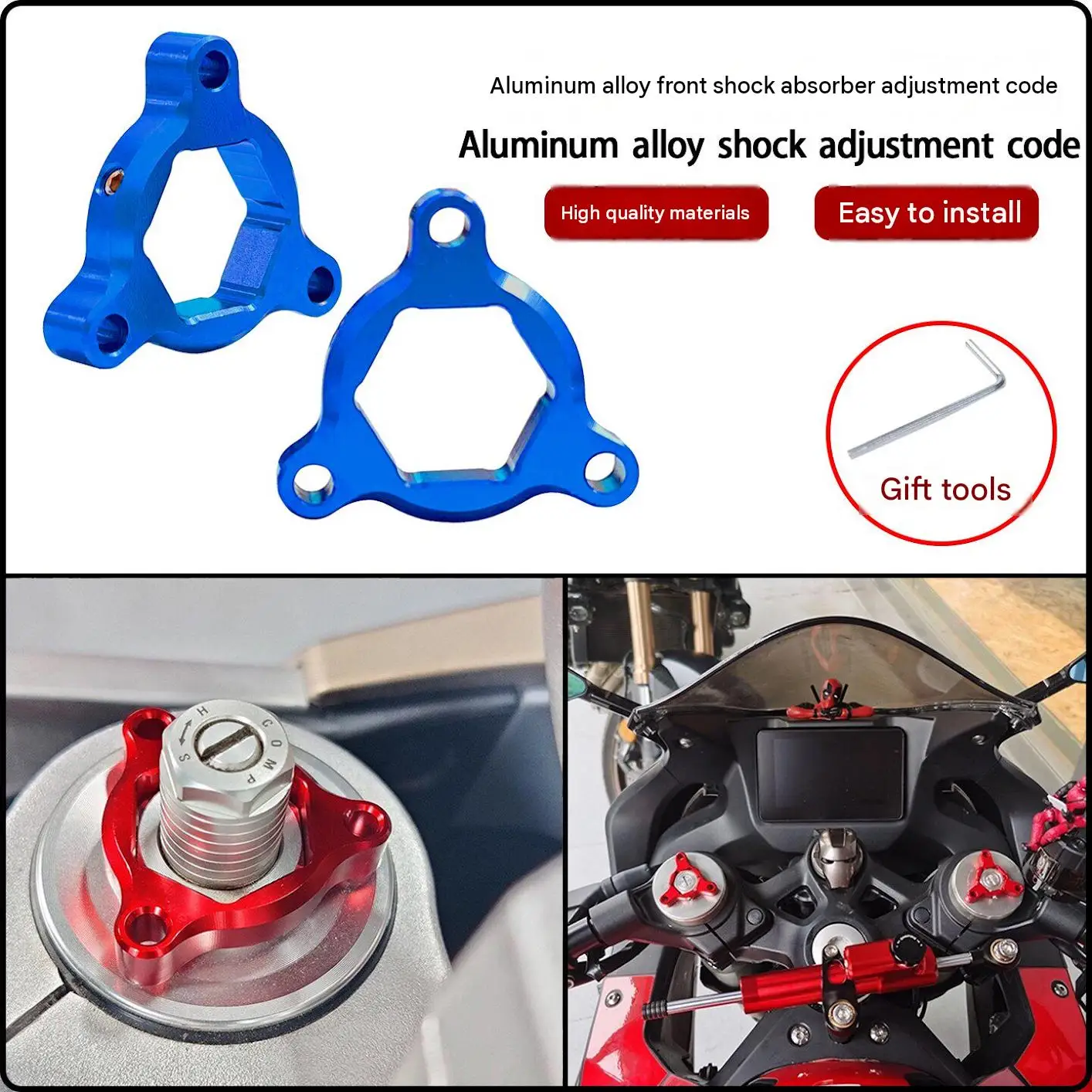For ZONTES 703RR/R/F, the front shock absorber adjustment code screw for modification and the CNC front shock absorber regulator