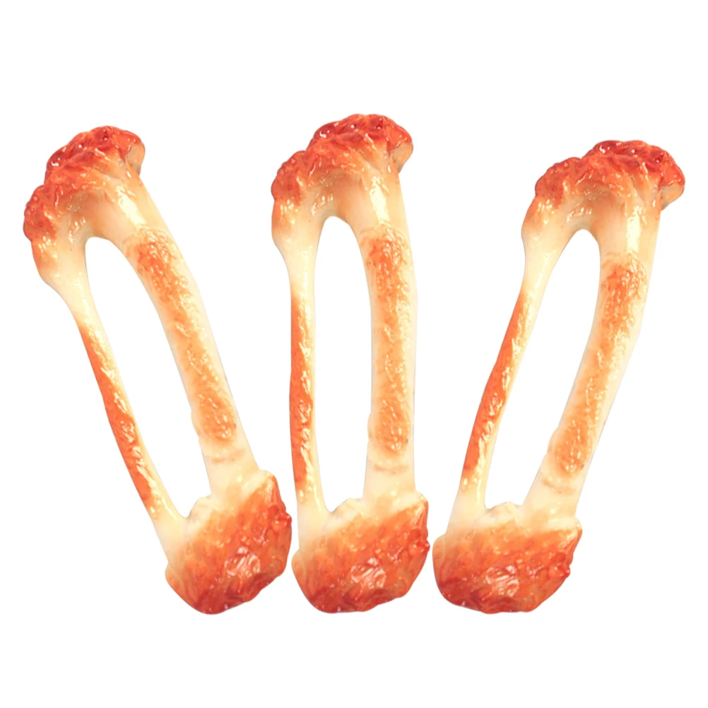 

3pcs Chicken Fake Food Model PVC Simulation Prop Realistic Decor Kitchen Toy Photo Project Educational