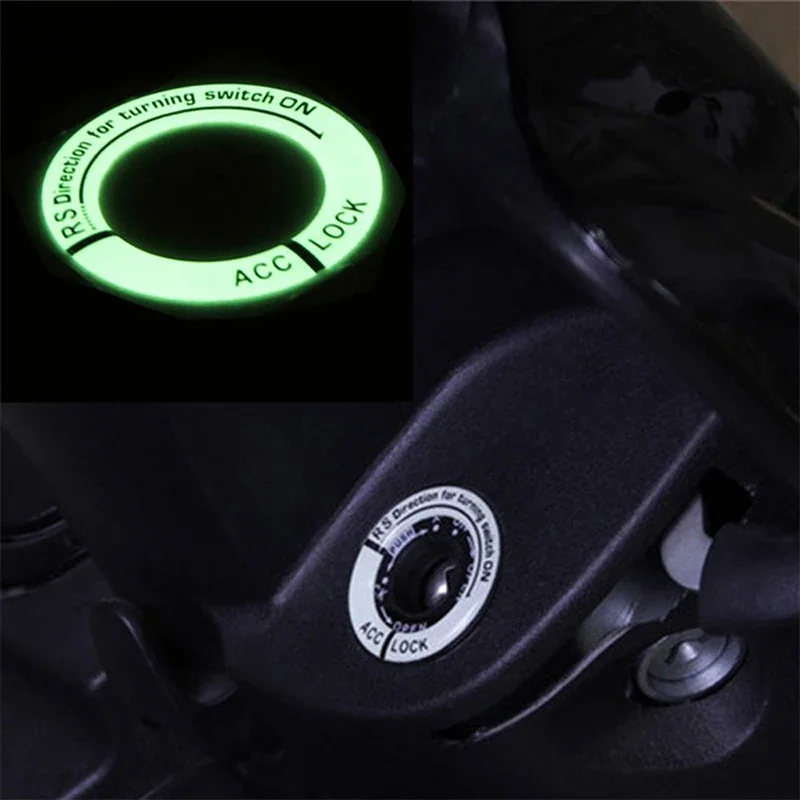 Fluorescent Luminous Car Ignition Key Ring Stickers Auto Motorcycle Decoration Key Circle Stickers Auto Accessories