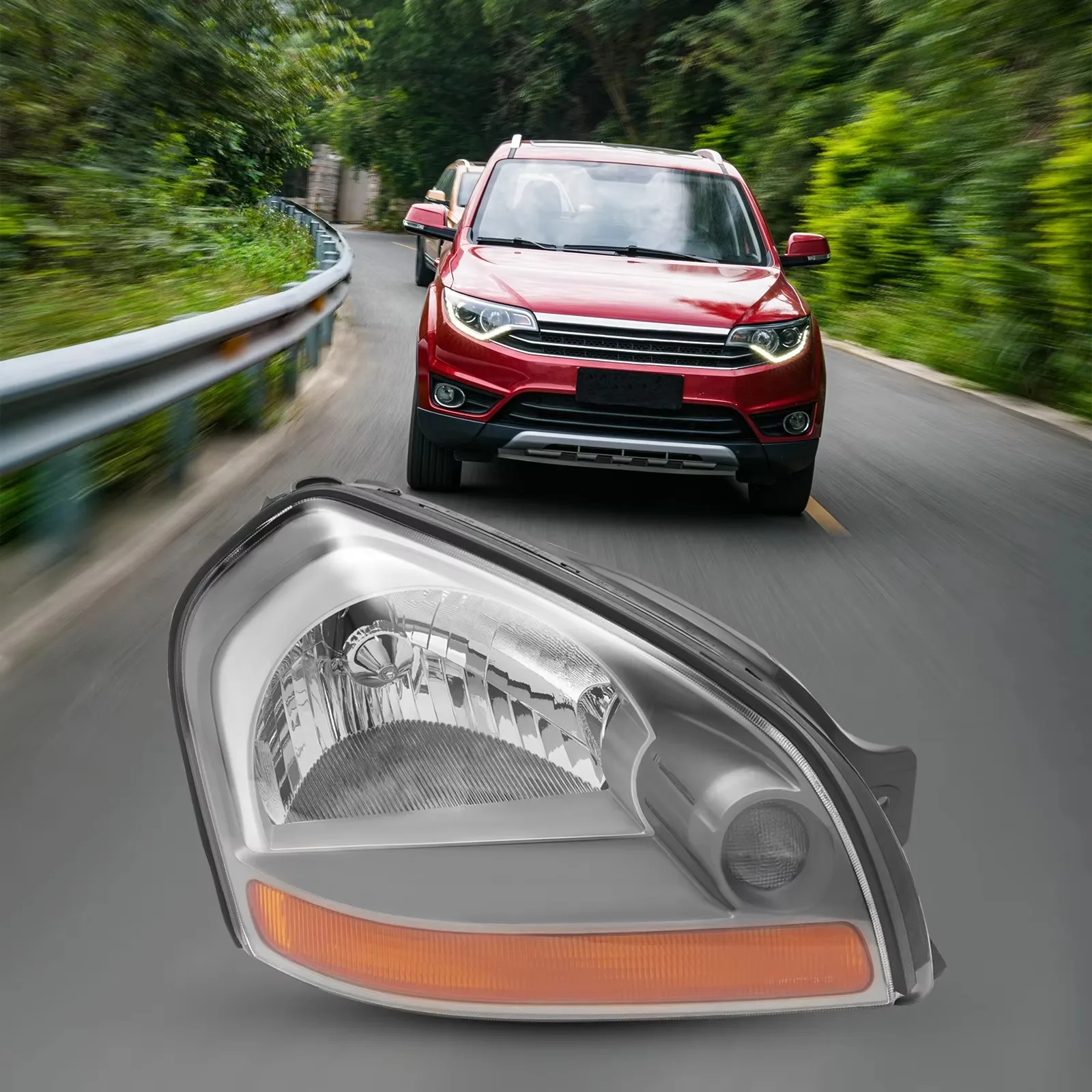 

Фара правая Bymaocar для Hyundai Tucson 2005-2009 годов, с прозрачной линзой, для пассажирской стороны, прочная и простая в установке