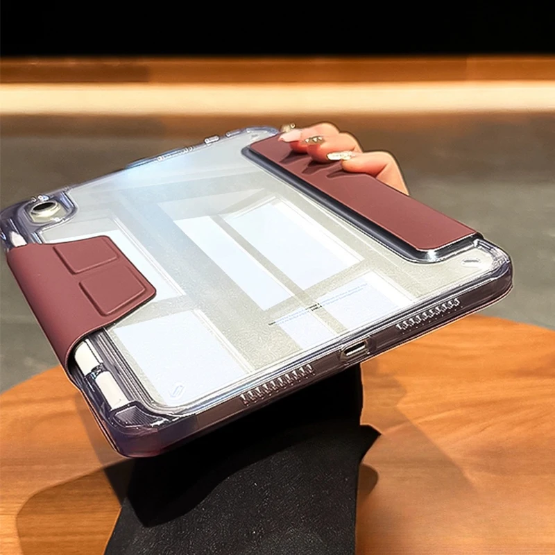 For Samsung Galaxy Tab S10 Lite S9 FE 10.9 A9 Plus 11 Smart Cover Tab S7 Fe S8 S10 Plus 12.4 13.1 With Y-Shaped Fold Clasp Funda