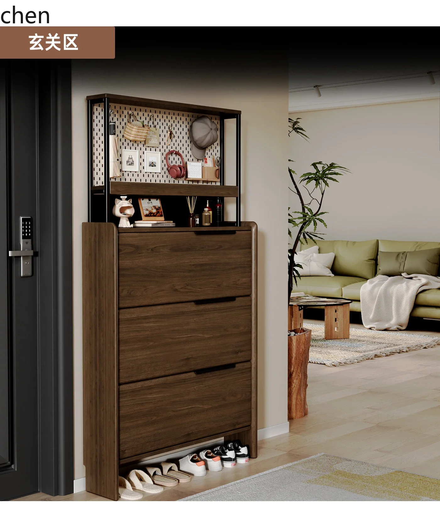 b17- shoe cabinet, solid wood tipping bucket shoe cabinet at the entrance of the home, and shoe cabinet at the entrance