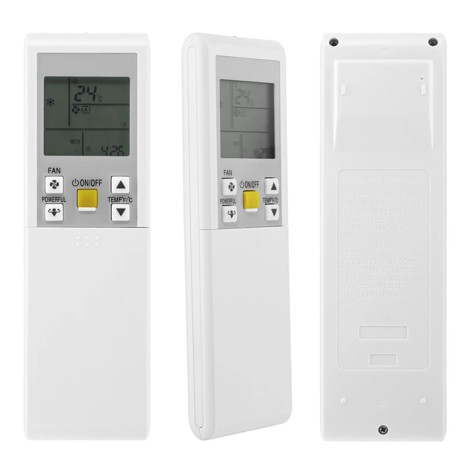 جهاز تحكم عن بعد لمكيف الهواء دايكن ، وحدة تحكم مع إضاءة خلفية ، لا وظيفة توقيت أسبوعي ، جديد ، ARC452A4