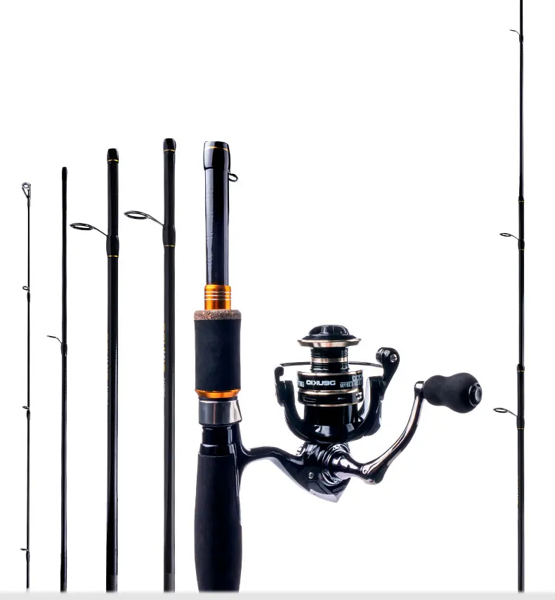 DEUKIO 1,8/2,1m Carbon-Spinn-Set, Ultraleichte Rute mit 5,2:1-Rolle, 8KG Max. Bremskraft, Sensibles Angelset für Süß-/Salzwasser – Detail 3