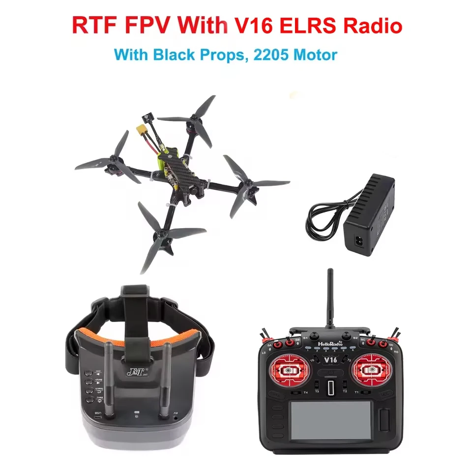 

DIY RTF BNF F215 215mm 5inch 3-4S RC FPV RC Drone Built-in OSD Betaflight BLHeli-S 45A 4in1 ESC V16 ELRS Long Range Receiver