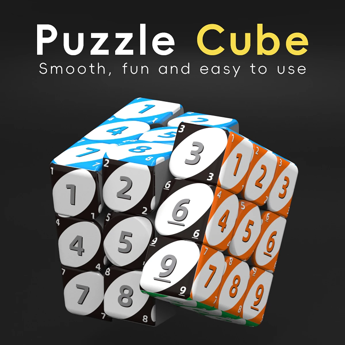 Magic Cube 3x3x3 3D UV พิมพ์ตัวเลขสีปริศนาบรรเทาความเครียดมืออาชีพความเร็วเรียบเกมของเล่นเด็กของขวัญ