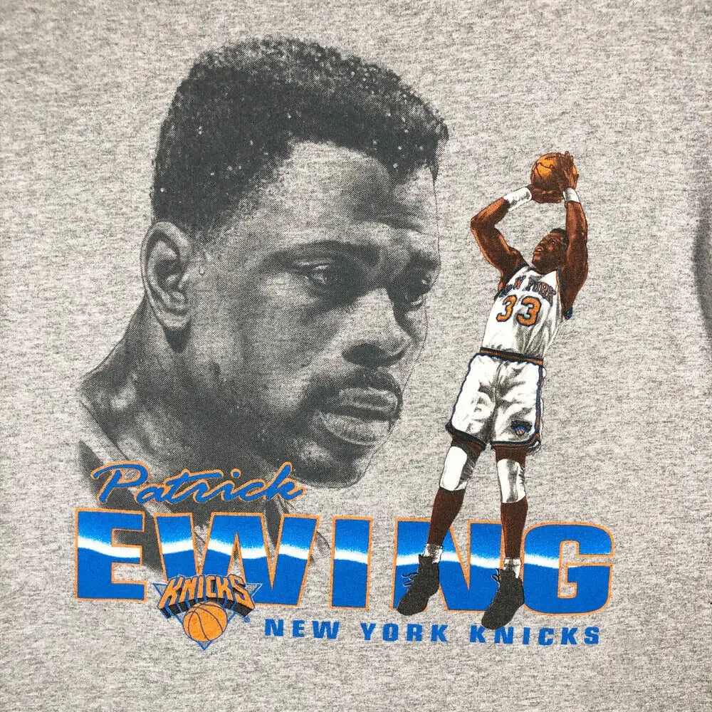 تي شيرت Patrick Ewing Caricature للرجال رمادي رياضي جميع المقاسات JJ3818