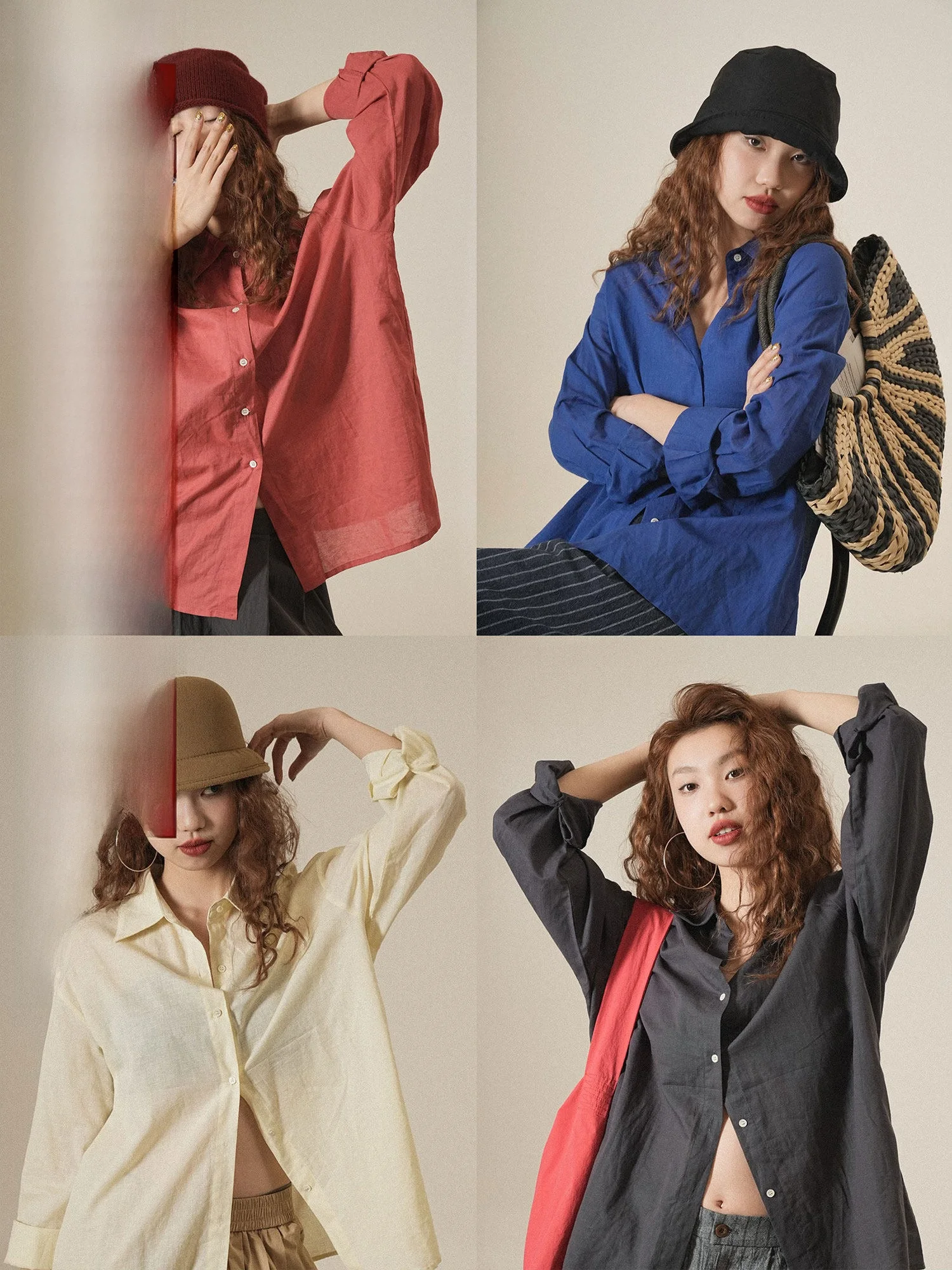 

IVY YANG Women's Long Sve Linen Cotton irt Simple Collar Loose Fit Slimming Layering irt Vintage Sle Commute Fa...