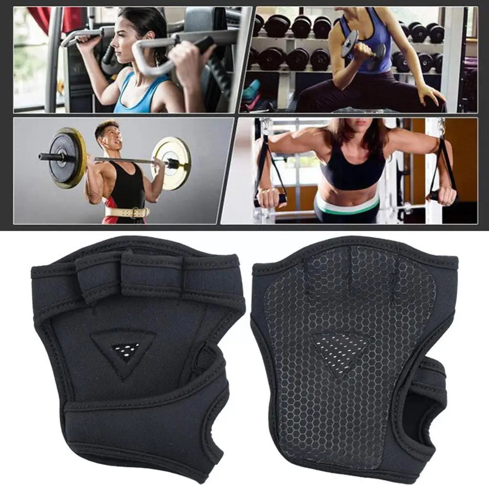 Guantes Protectores de mano y muñeca para mujer, manoplas pesadas para gimnasio, Fitness, medio antideslizante, levantamiento de pesas, soporte