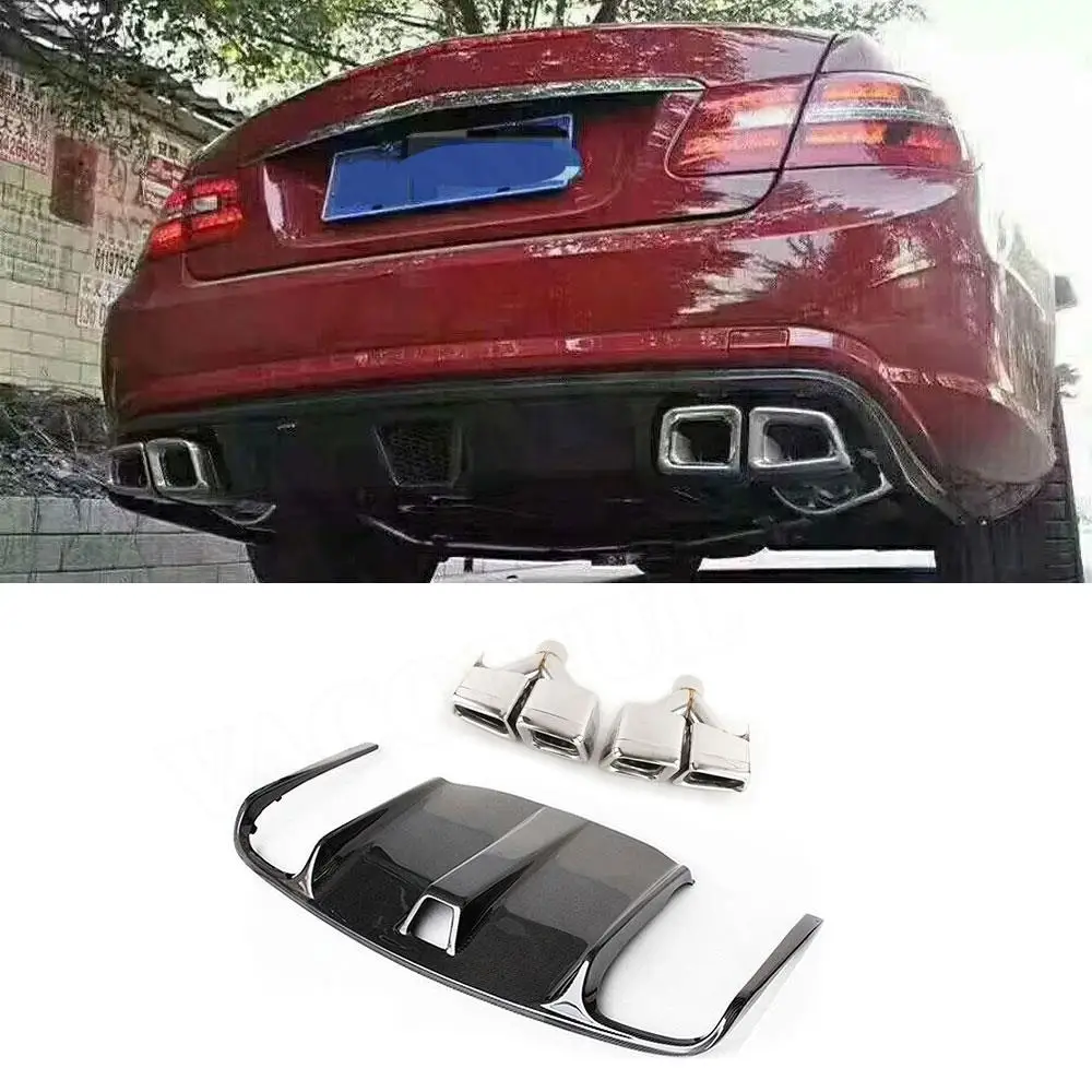 

VACOMUL Carbon Fiber Rear Bumper Lip with Exhuast For Benz E Class W207 C207 Coupe E260 E300 E350 Sport Style Coupe 2009-2012